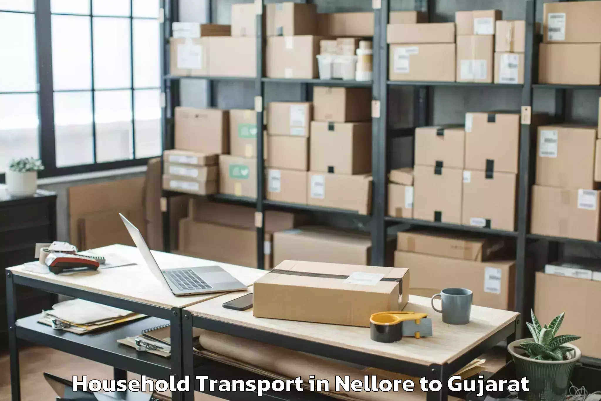 Reliable Nellore to Hazira Port Household Transport